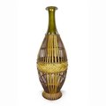 Heather Ann Creations Heather Ann Creations W70187 33 in. Clayton Bamboo Vase with Decorative Band; Green; Brown & Natural W70187